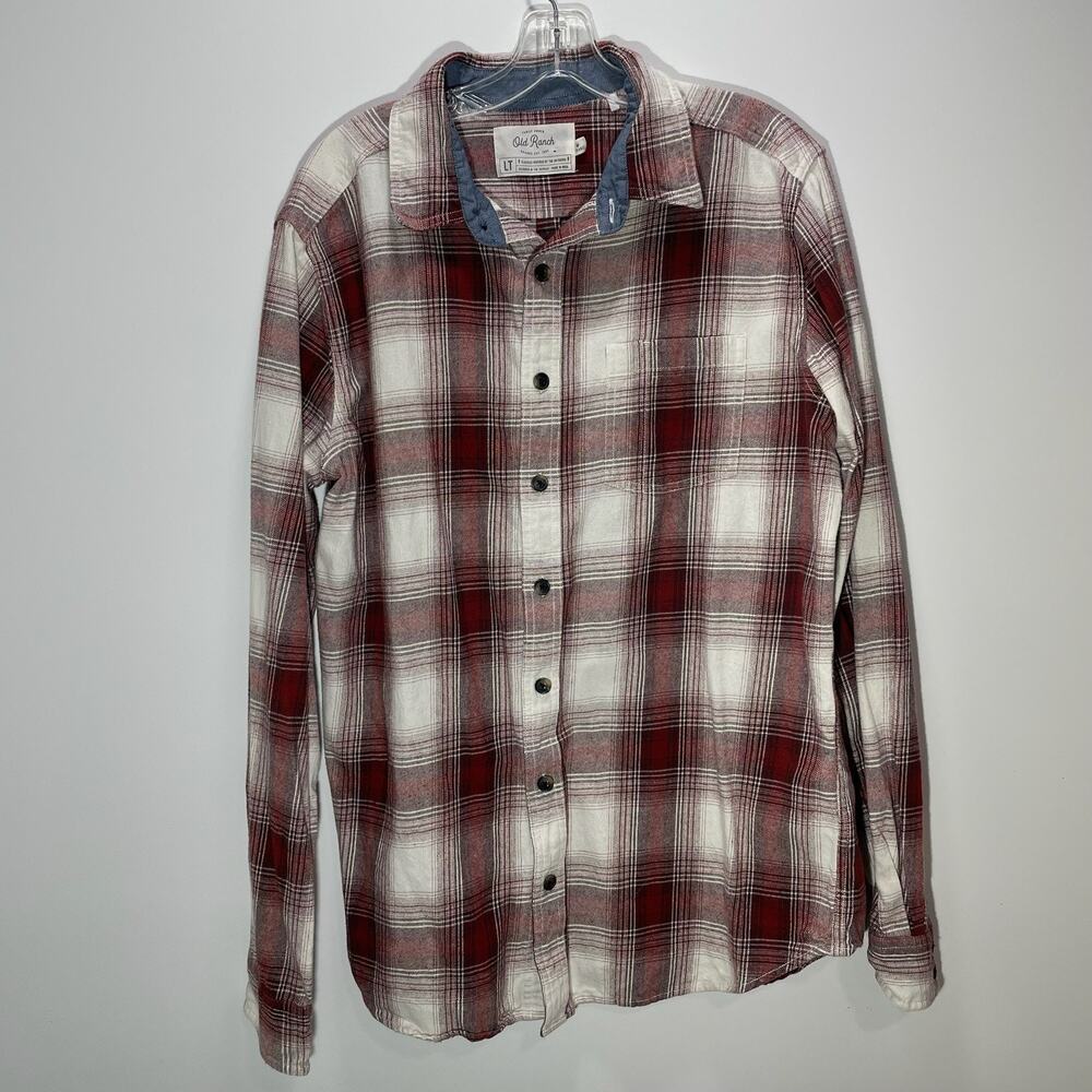 Men’s Organic Cotton Flannel Shirt Large Tall Workwear Western Classic Old Ranch
